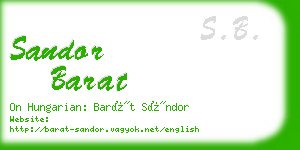 sandor barat business card